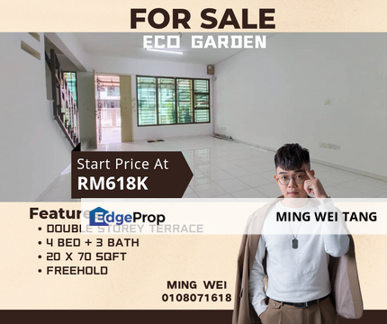 Eco Garden Double Storey Terrace House for Sale , Johor, Gelang Patah