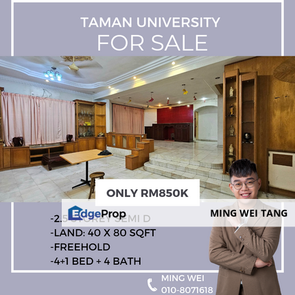 Taman University Jalan Kebangsaan 2.5 Storey Semi Detached House for Sale , Johor, Skudai