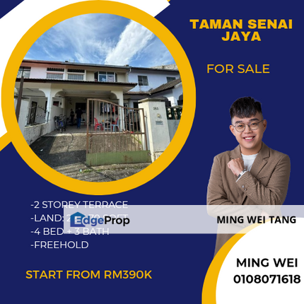 Taman Senai Jaya Double Storey Terrace House for Sale , Johor, Senai