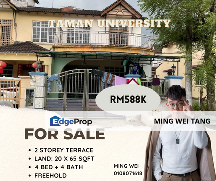 Taman Universiti Double Storey Terrace House for Sale , Johor, Skudai