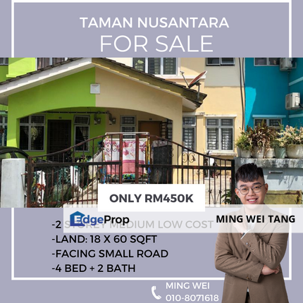 Taman Nusantara Double Storey Medium Cost for Sale , Johor, Gelang Patah