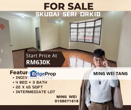 Taman Seri Orkid Double Storey House for Sale , Johor, Skudai