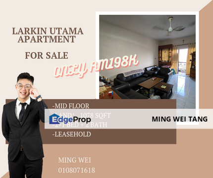 Larkin Utama Condominium 2+1 Bedrooms 2 Bedrooms for Sale , Johor, Johor Bahru