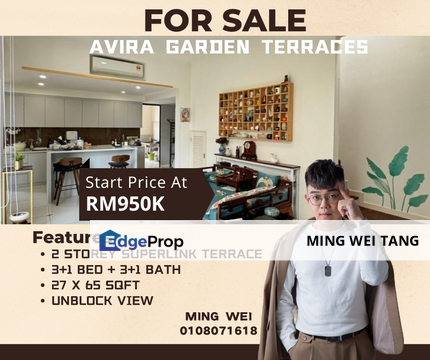 Avira Garden Double Storey Superlink Terrace House for Sale , Johor, Nusajaya