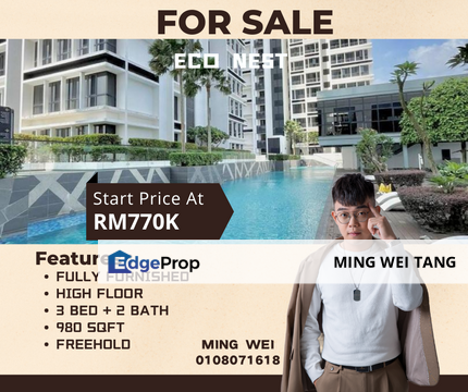 Eco Nest 3 Bedrooms 2 Bathrooms Fully Furnished for Sale , Johor, Nusajaya