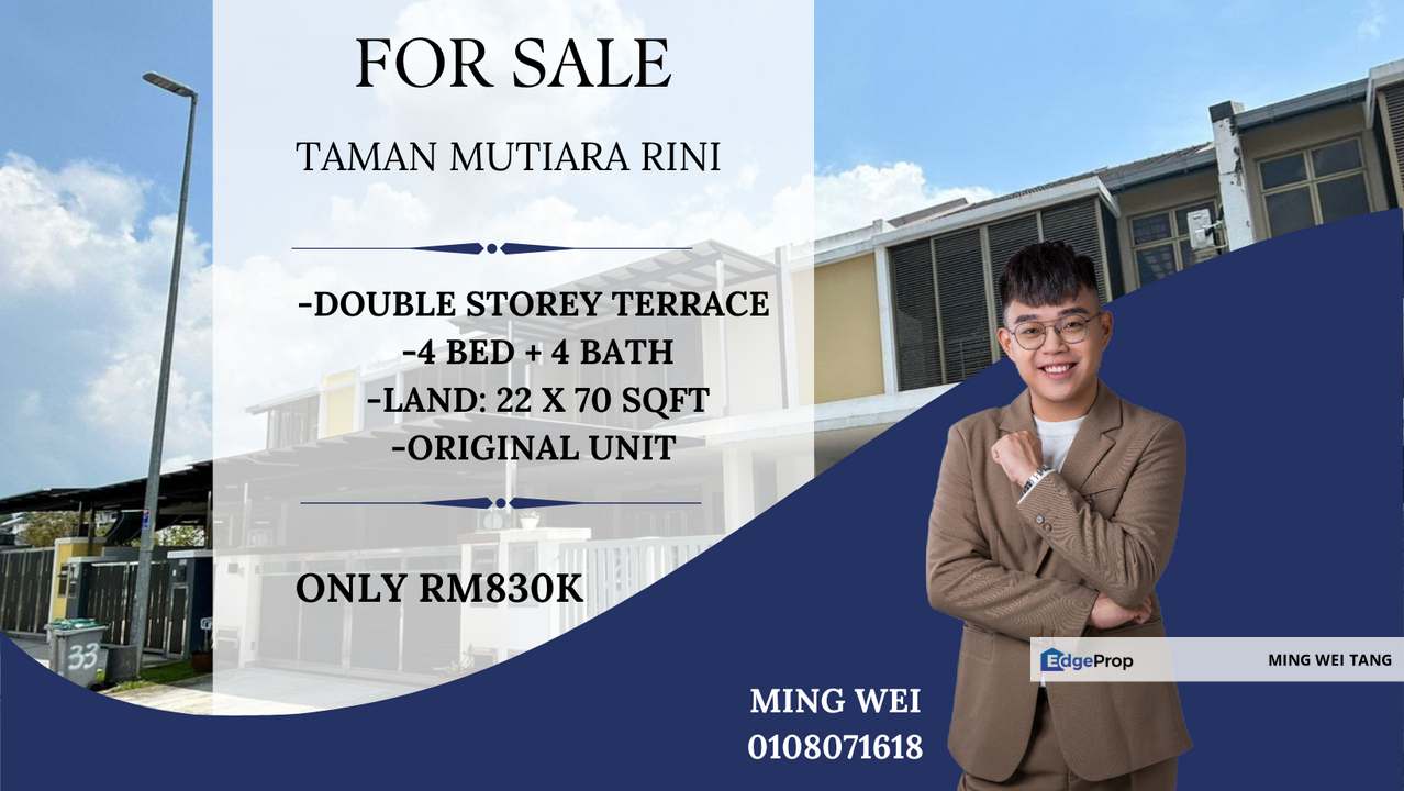Mutiara Rini Double Storey Terrace House for Sale for Sale @RM830,000 ...