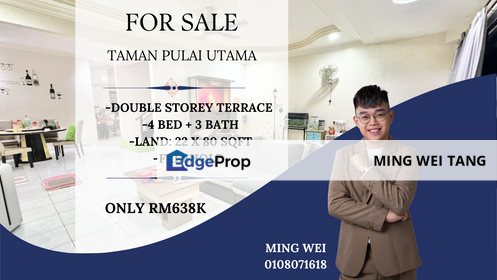 Taman Pulai Utama Double Storey Terrace House for Sale , Johor, Skudai