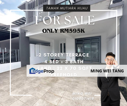 Taman Mutiara Hijau Double Storey Terrace House for Sale, Johor, Kulai