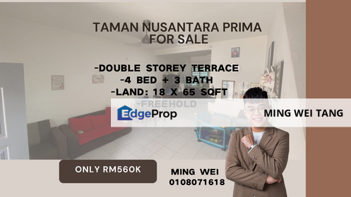 Taman Nusantara Prima Double Storey Terrace House for Sale , Johor, Gelang Patah