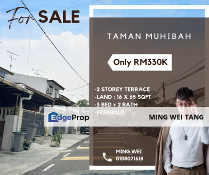 Taman Muhibah Double Storey Terrace House for Sale , Johor, Kulai