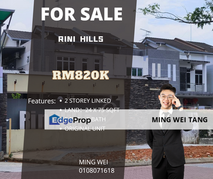 Rini Hills Double Storey Linked House for Sale , Johor, Skudai