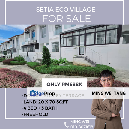 Setia Eco Village Double Storey Terrace House for Sale , Johor, Gelang Patah