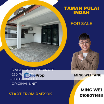 Taman Pulai Indah Single Storey Terrace House for Sale , Johor, Kangkar Pulai