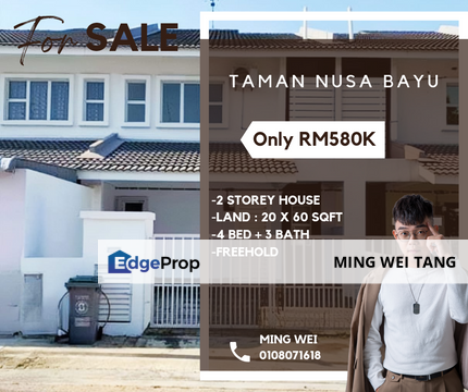 Taman Nusa Bayu Double Storey House for Sale , Johor, Nusajaya