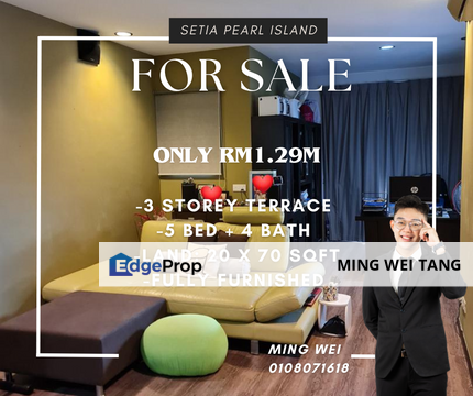 Setia Pearl Island 3 Storey Terrace 5 Bedrooms 4 Bathrooms for Sale , Penang, Bayan Lepas