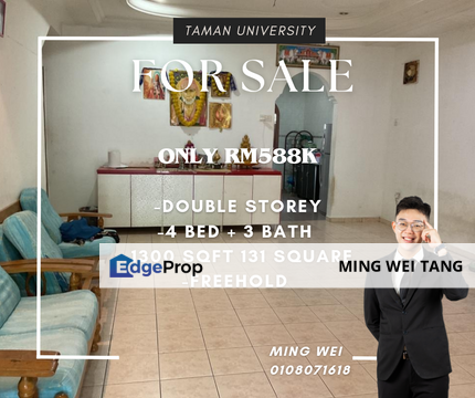 Taman University Double Storey House End Lot for Sale , Johor, Skudai