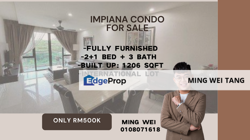 Impiana Condominium 2+1 Bedrooms 3 Bathrooms Fully Furnished for Sale , Johor, East Ledang