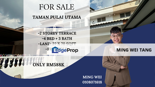 Taman Pulai Utama Double Storey Terrace House for Sale , Johor, Skudai