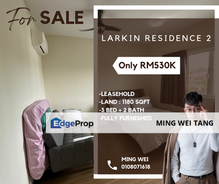 Larkin Residence 3 Bedrooms 2 Bathrooms Fully Furnished for Sale , Johor, Johor Bahru