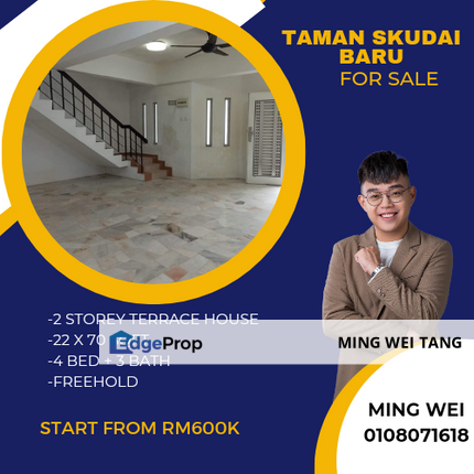 Taman Skudai Baru Double Storey Terrace House for Sale , Johor, Skudai