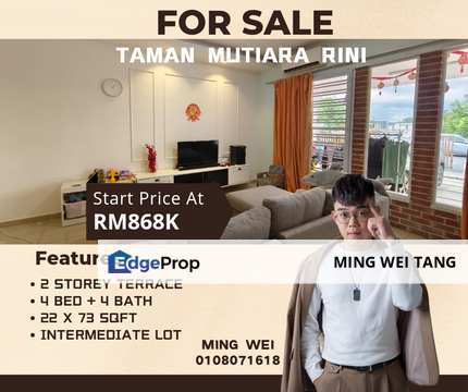 Mutiara Rini Double Storey Terrace House for Sale , Johor, Skudai