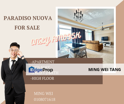 Paradiso Nuova High Floor Private Lift 3 Rooms Sale, Johor, Nusajaya