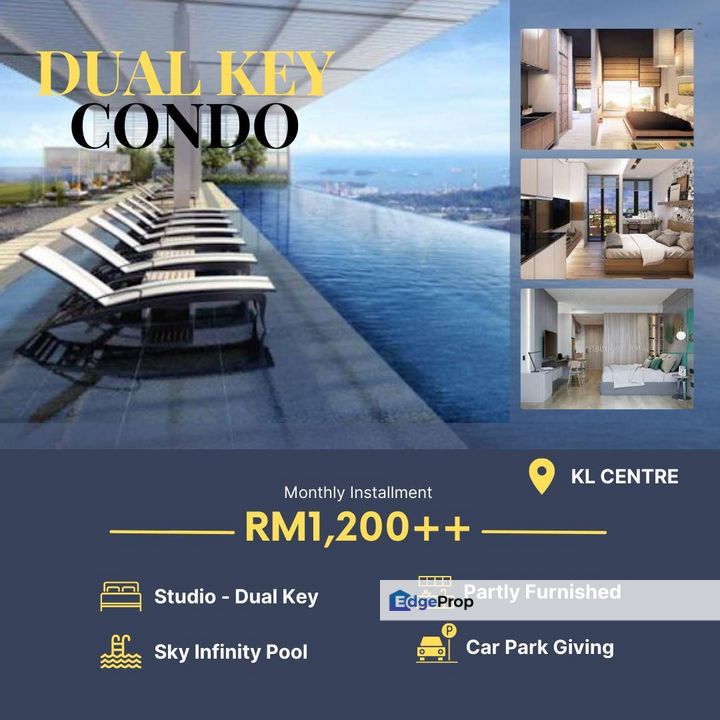 Dual Key Condo at Bangsar, Manage by Managment, ROI 8%, Cash Back 100k, Completing Soon, Kuala Lumpur, Bangsar