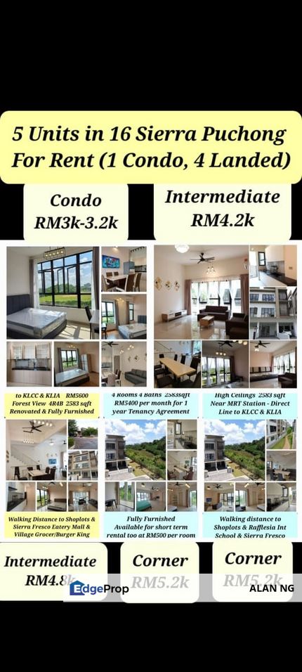 N'Dira Town house 16 Sierra @ Townhouse For Rent, Selangor, Puchong South