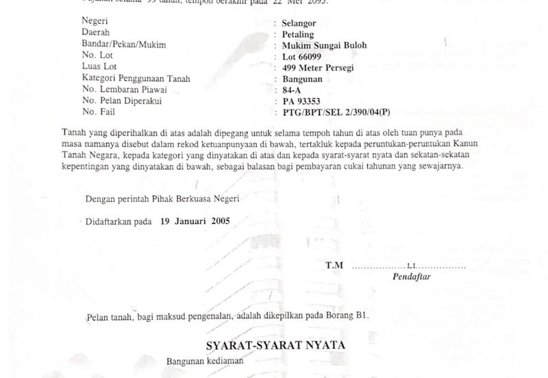 Bungalow lot subang Bestari for Sale