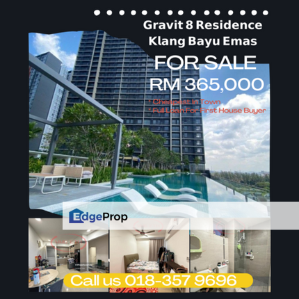 𝗚𝗿𝗮𝘃𝗶𝘁 𝟴 𝗞𝗹𝗮𝗻𝗴 𝗦𝗲𝗿𝘃𝗶𝗰𝗲𝗱 𝗥𝗲𝘀𝗶𝗱𝗲𝗻𝗰𝗲 𝗳𝗼𝗿 𝗦𝗮𝗹𝗲 𝗥𝗠 𝟯𝟲𝟱,𝟬𝟬𝟬 𝗖𝗵𝗲𝗮𝗽𝗲𝘀𝘁 𝗜𝗻 𝗧𝗼𝘄𝗻, Selangor, Klang
