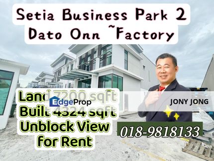 Setia Business park 2 Storey Factory for Rent , Johor, Johor Bahru