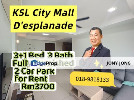 KSL D'esplanade Apartment 3+1 Bedroom for Rent, Johor, Johor Bahru