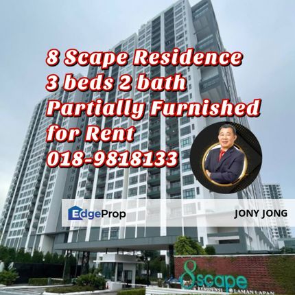 8 Scape Residence 3 bedroom for Rent, Johor, Johor Bahru