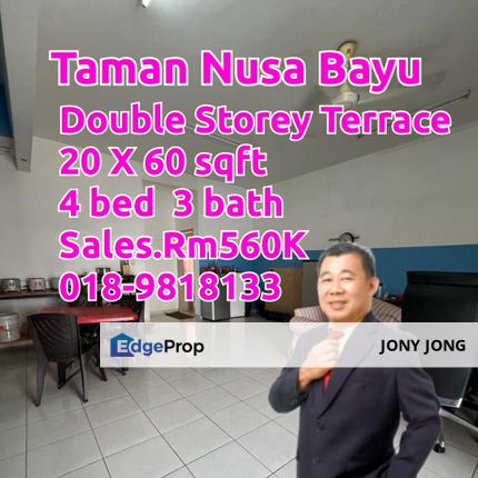 Double Storey Terrace House for Sales, Johor, Nusajaya