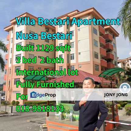 Villa Bestari Apartment 3 bedroom for Sales, Johor, Skudai