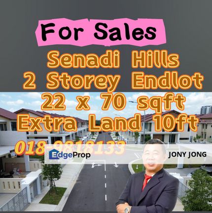 Double Storey Endlot for Sales, Johor, Nusajaya