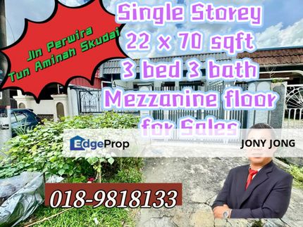 Single Storey Terrace House for Sales, Johor, Skudai