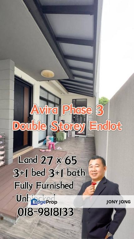 Double Storey Endlot for Sales, Johor, Nusajaya
