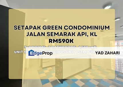Setapak Green, Kuala Lumpur | RM590K - Unit Near Lift, Spacious and Semi Furnished, Kuala Lumpur, Setapak