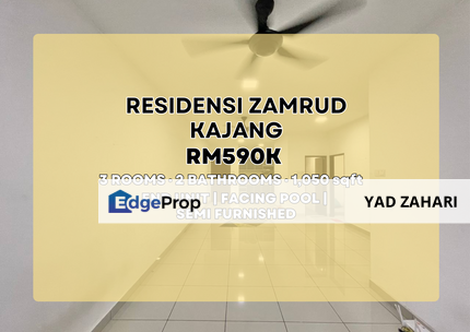 Residensi Zamrud, Kajang | RM330K - Corner Unit, Semi Furnished, Freehold and Facing Pool, Selangor, Kajang