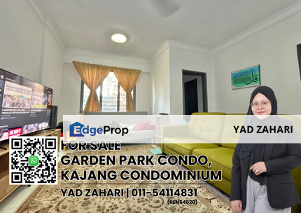 Garden Park Condominium, Kajang | RM270K - Low Level Unit & Semi Furnished Condominium , Selangor, Bandar Sungai Long