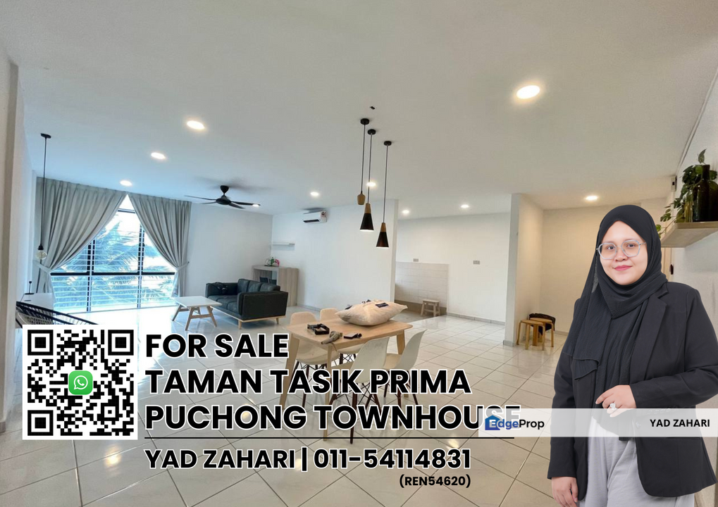 Taman Tasik Prima, Puchong | Townhouse 5 Bedrooms | RM990K - Fully Furnished, Roof Deck Facing Lake View & Spacious Built Up , Selangor, Puchong