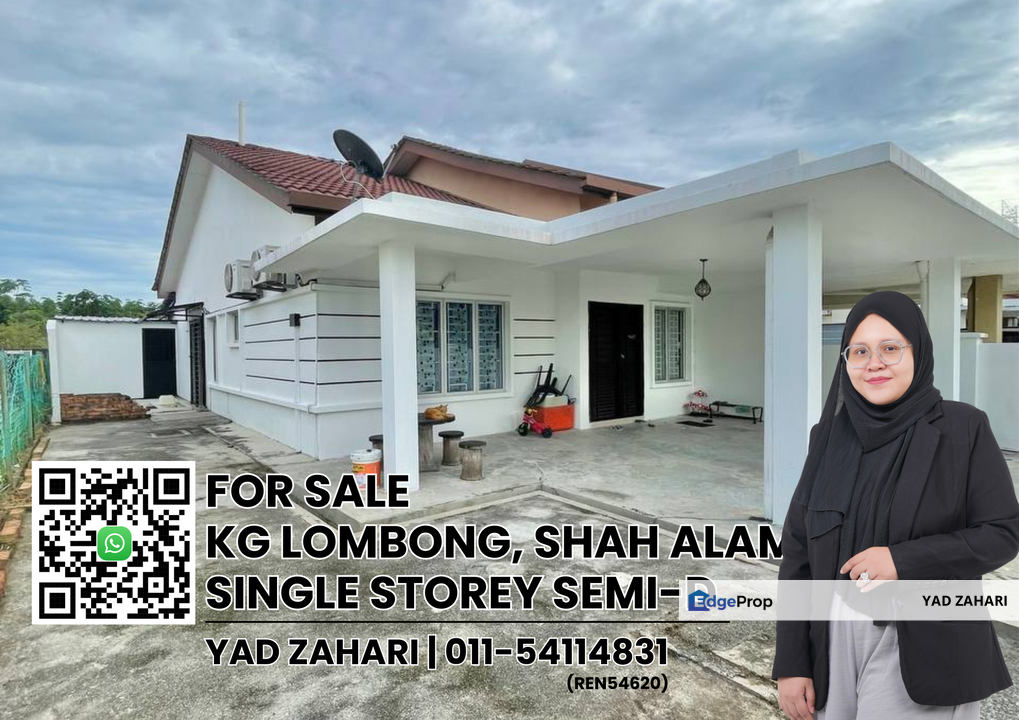 Kampung Lombong Shah Alam | Single Storey Semi-D 4 Bedrooms | RM560K - Renovated unit, Extended unit, Fully furnished, Selangor, Shah Alam