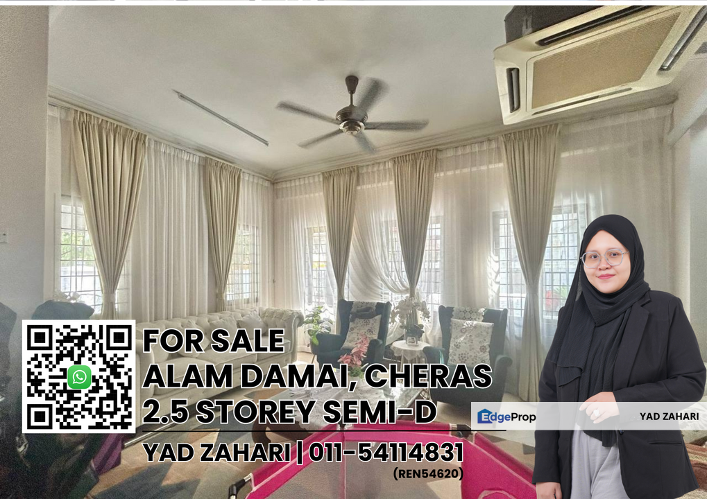 Alam Damai, Cheras | 2.5 Storey Semi-D 6 Bedrooms | RM1.89M - Facing Open, Walking Distance to Recreational Park & Renovated Extended Unit, Kuala Lumpur, Cheras