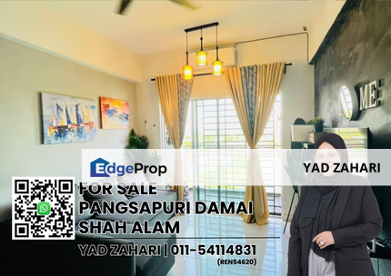 Pangsapuri Damai, Shah Alam | RM3350K - Below MV, Semi Furnished, Balcony Unblocking View & Facing Lake Sunset View, Selangor, Shah Alam