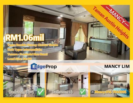 ☘️Taman Austin Heigh 2Storeyt Cluster Fully Renovated☘️, Johor, Johor Bahru