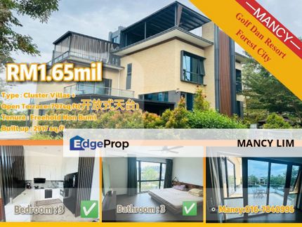☘️Forest City Cluster Villa Open Terrace☘️, Johor, Johor Bahru