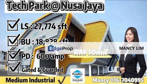 ☘️Tech Park Nusajaya Medium Industrial Factory For Sale☘️, Johor, Nusajaya