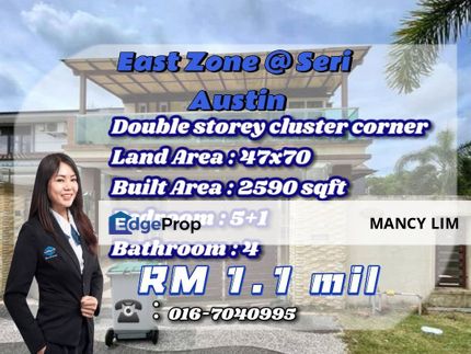 Taman Seri Austin Double Storey Cluster fully Renovated, Johor, Johor Bahru