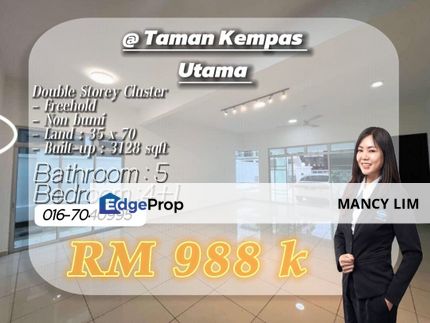 Taman Kempas Utama Double Storey Cluster , Johor, Johor Bahru